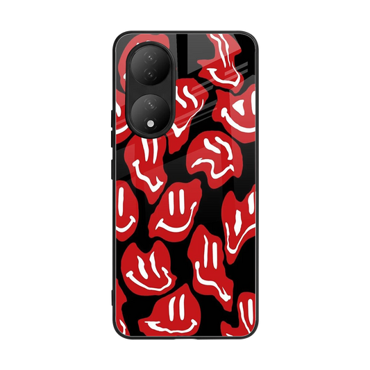 Melting Smiley back phone cover | glass case for Vivo-y100