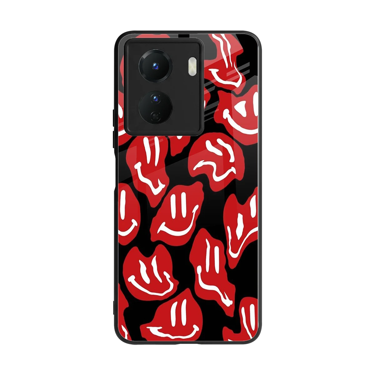 Melting Smiley back phone cover | glass case for vivo y16