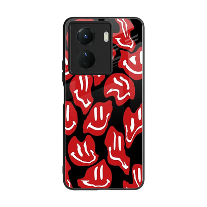 Melting Smiley back phone cover | glass case for vivo y16