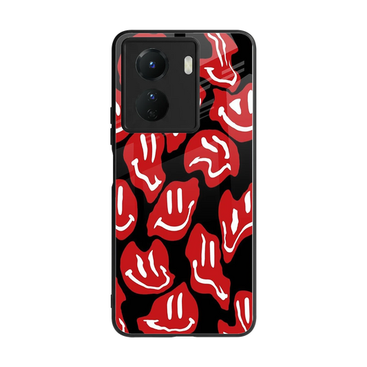 Melting Smiley back phone cover | glass case for vivo y16