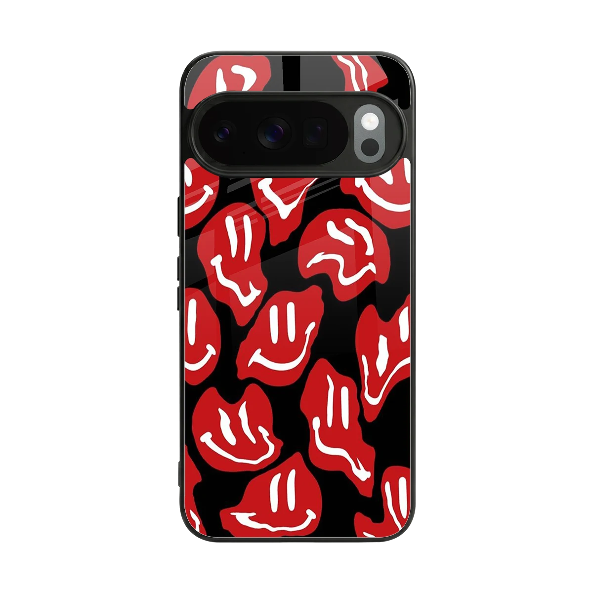 Melting Smiley back phone cover | glass case for google pixel 10 pro
