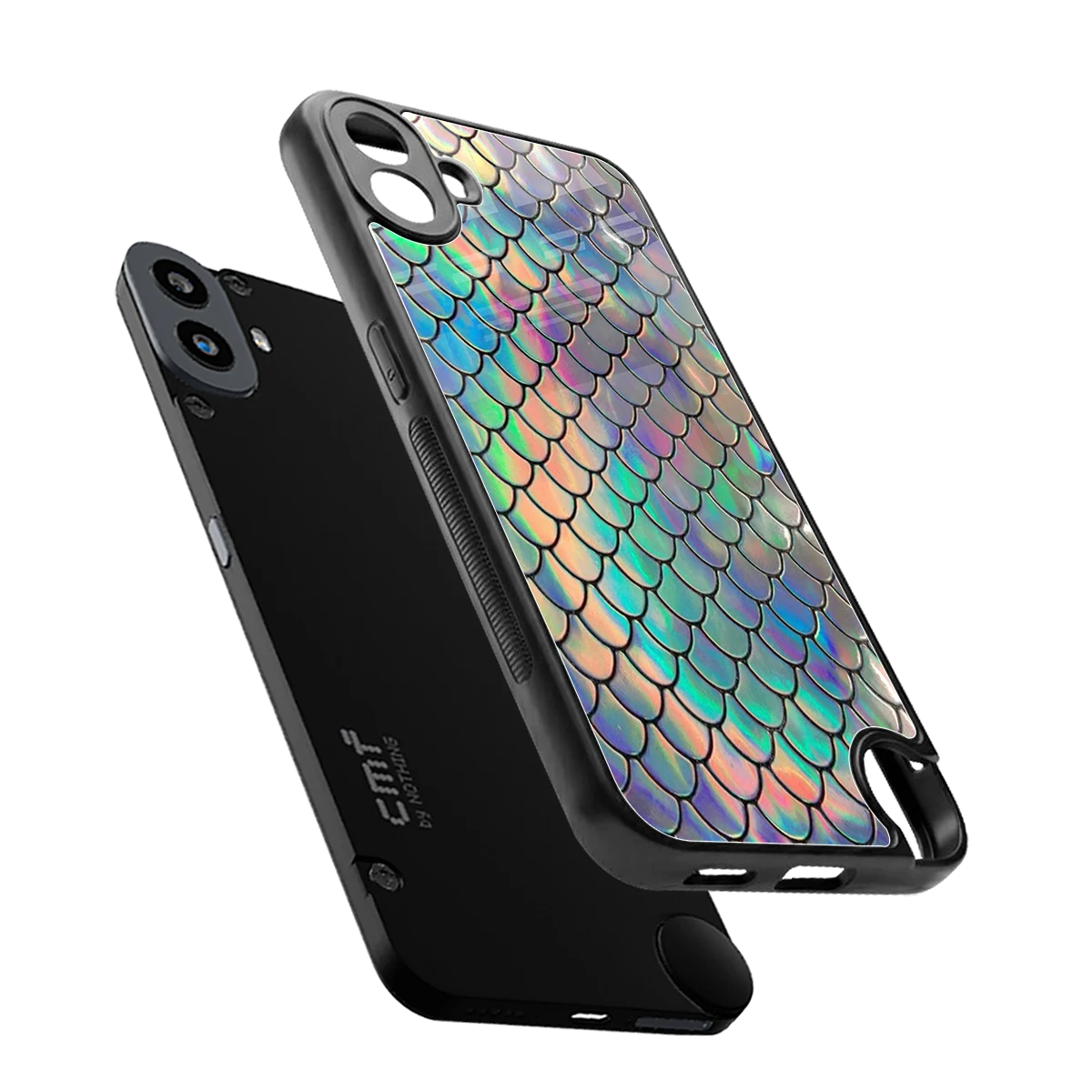 Mermaid sleek cmf nothing phone 1 cover with tempered glass back and TPU edges