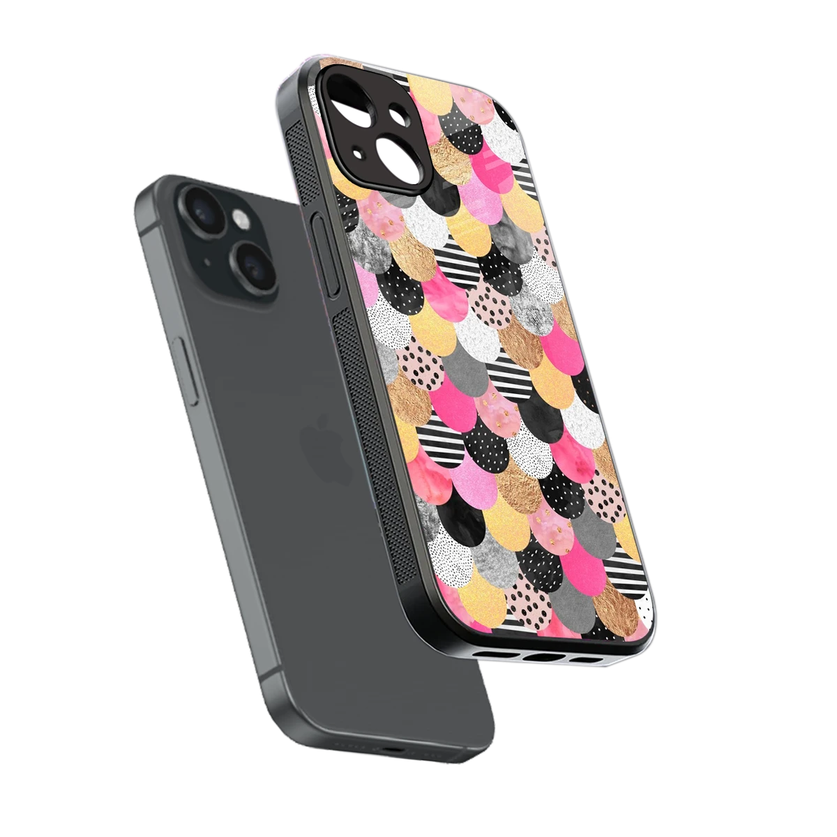 Mermaid Glow sleek iphone 15 cover with tempered glass back and TPU edges