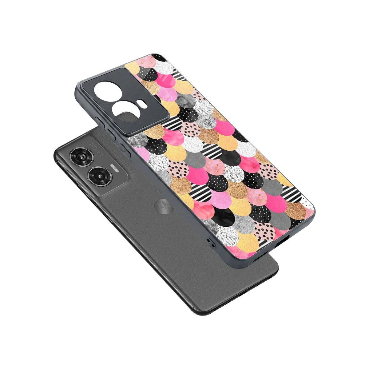 Mermaid Glow sleek motorola edge 50 fusion cover with tempered glass back and TPU edges