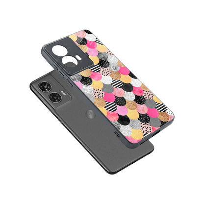 Mermaid Glow sleek motorola edge 50 fusion cover with tempered glass back and TPU edges