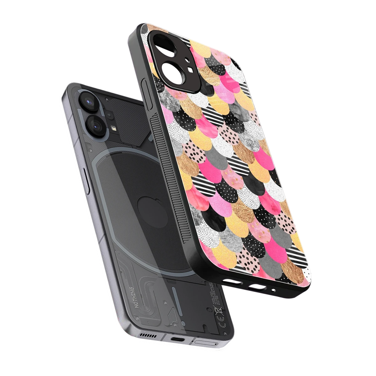 Mermaid Glow sleek nothing phone 1 cover with tempered glass back and TPU edges
