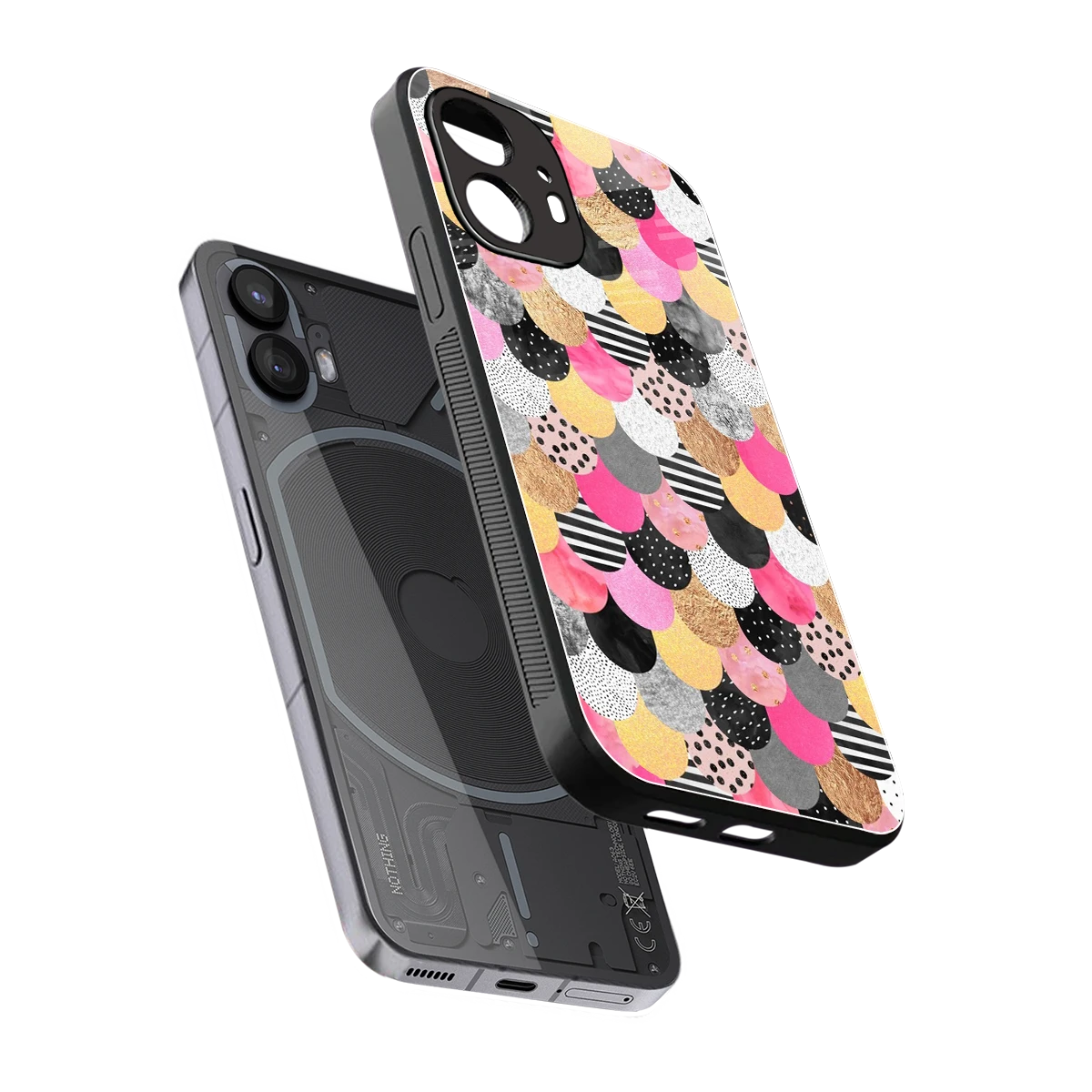 Mermaid Glow sleek nothing phone 2 cover with tempered glass back and TPU edges