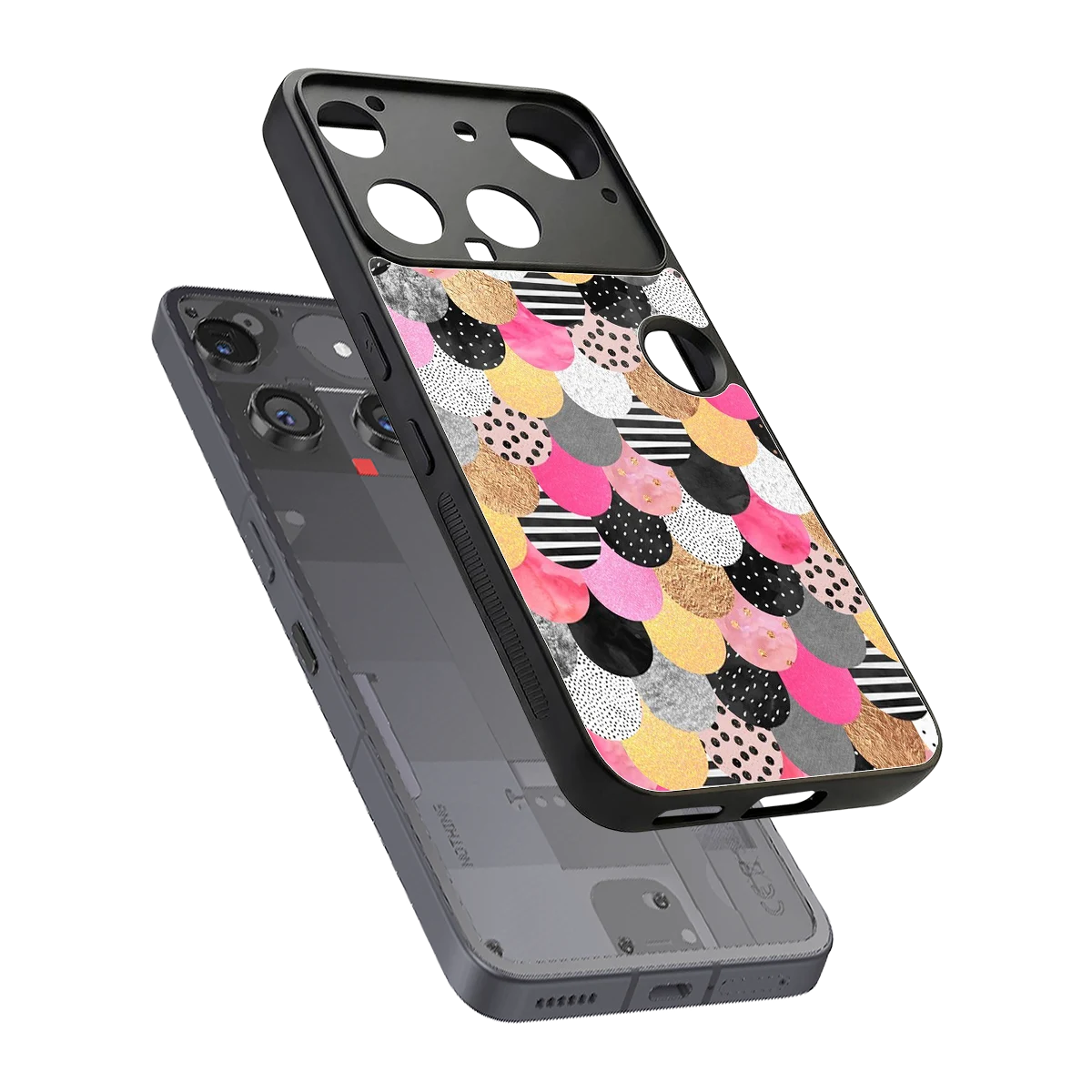 Mermaid Glow sleek nothing phone 3 cover with tempered glass back and TPU edges