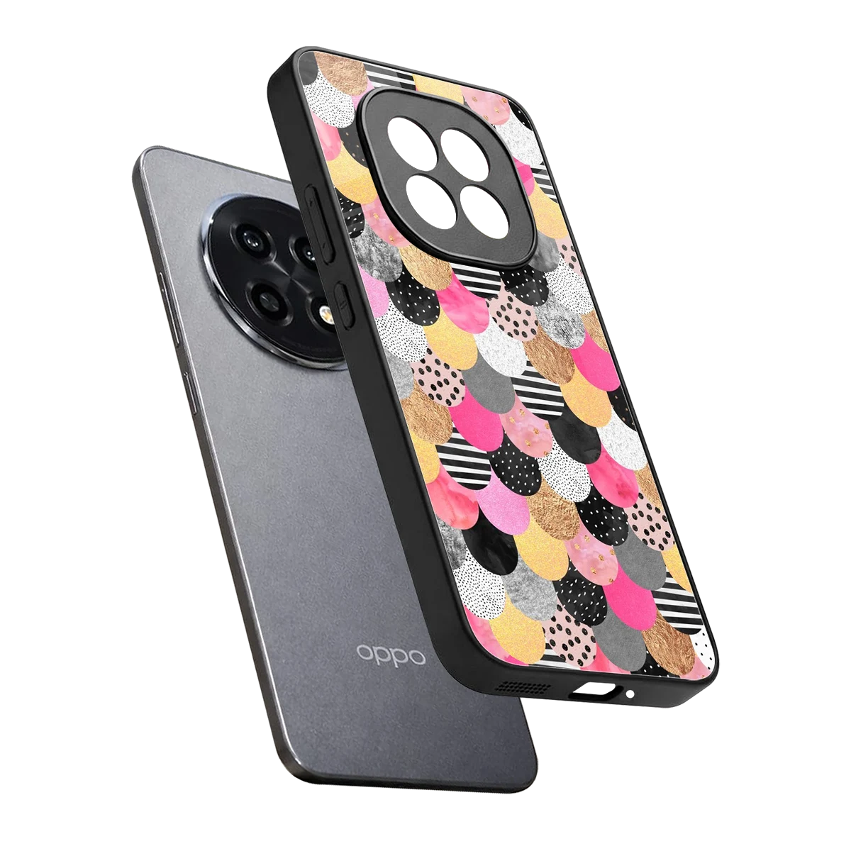 Mermaid Glow sleek oppo f29 pro 5g cover with tempered glass back and TPU edges