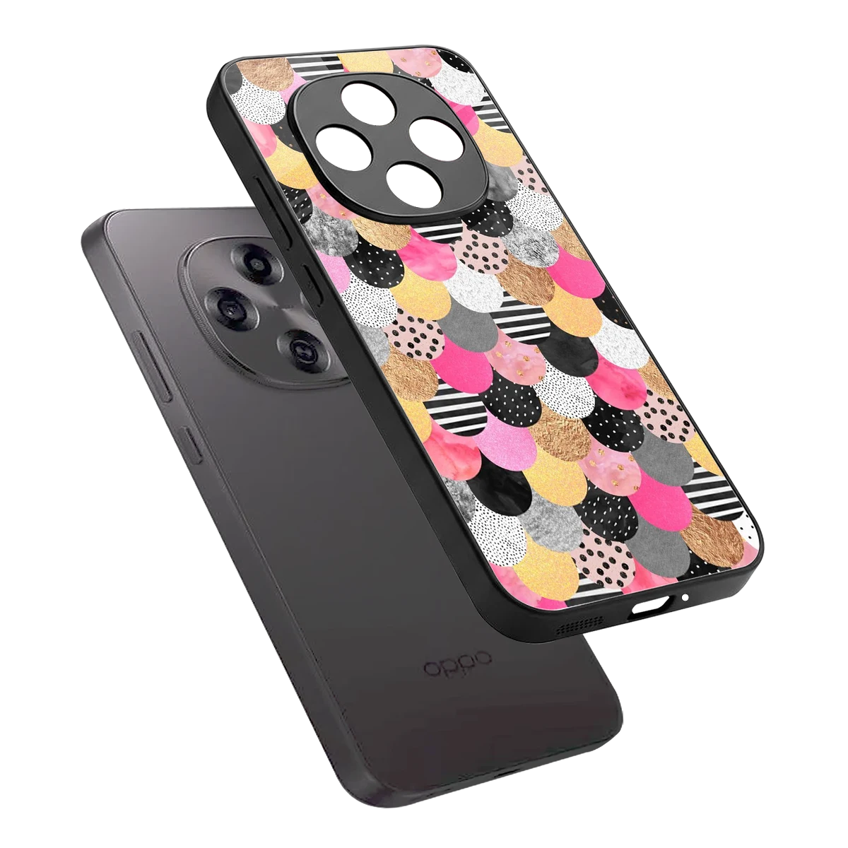 Mermaid Glow sleek oppo f31 pro 5g cover with tempered glass back and TPU edges