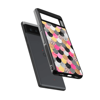 Mermaid Glow sleek google pixel 6a cover with tempered glass back and TPU edges