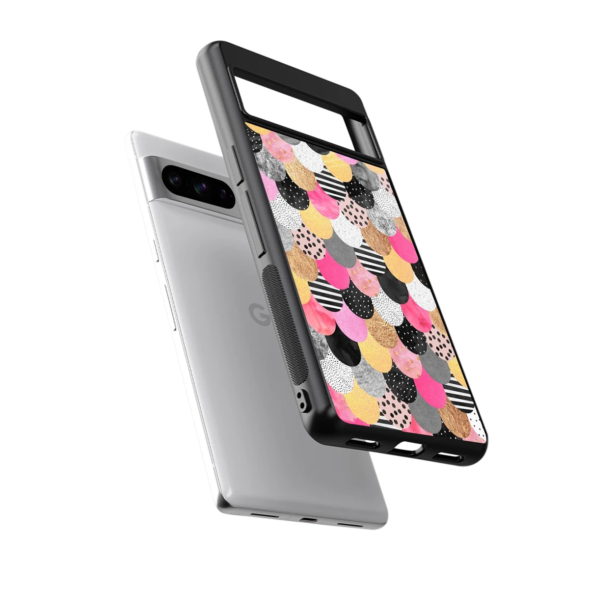 Mermaid Glow sleek google pixel 8 pro cover with tempered glass back and TPU edges