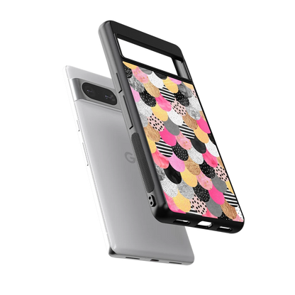 Mermaid Glow sleek google pixel 8 cover with tempered glass back and TPU edges