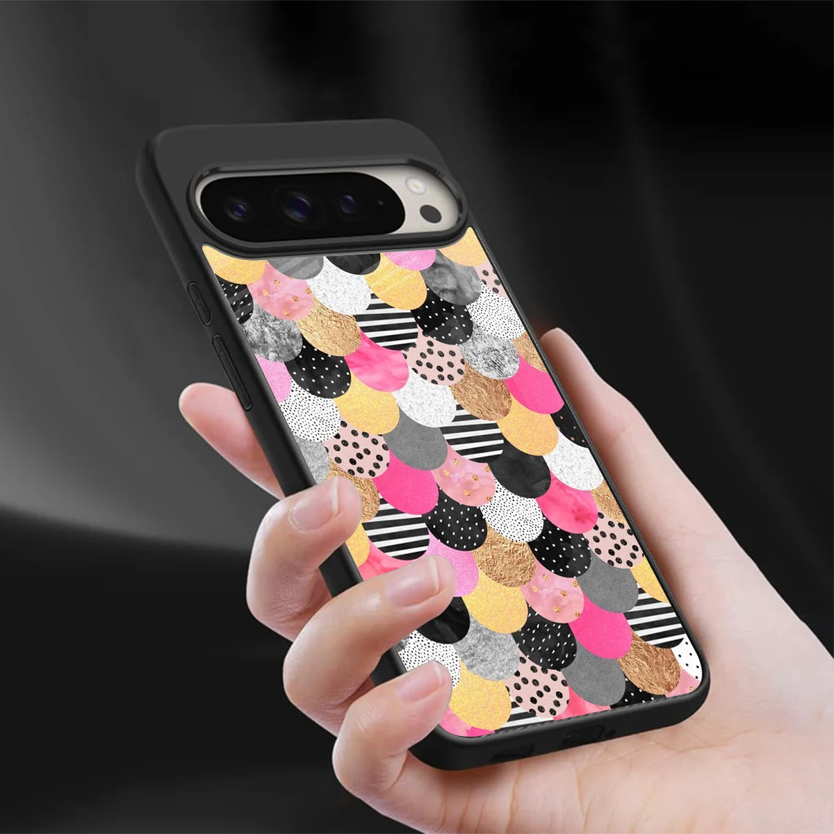 Mermaid Glow sleek google pixel 9 pro cover with tempered glass back and TPU edges