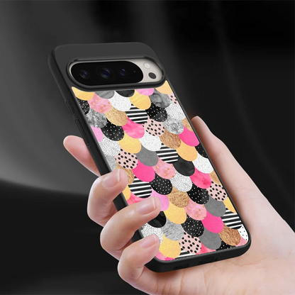 Mermaid Glow sleek google pixel 9 pro cover with tempered glass back and TPU edges