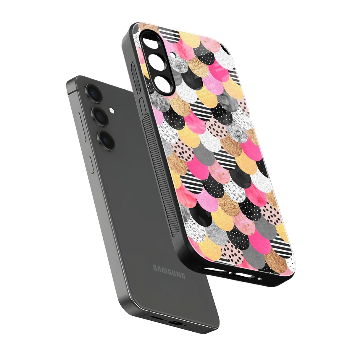 Mermaid Glow sleek samsung galaxy m35 5g cover with tempered glass back and TPU edges