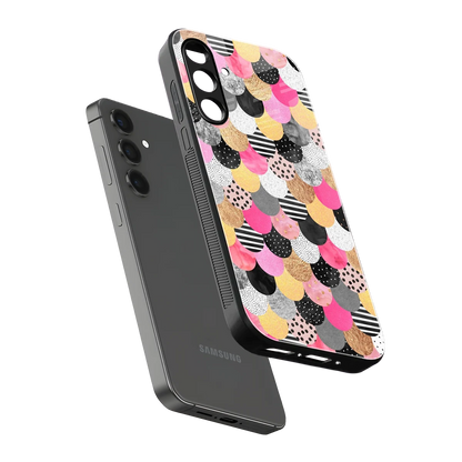 Mermaid Glow sleek samsung galaxy m35 5g cover with tempered glass back and TPU edges