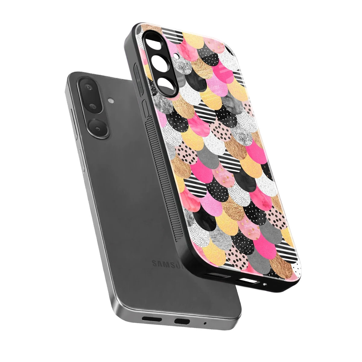 Mermaid Glow sleek samsung galaxy m56 5g cover with tempered glass back and TPU edges