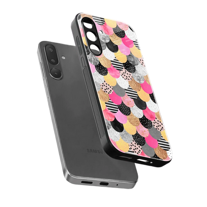 Mermaid Glow sleek samsung galaxy m56 5g cover with tempered glass back and TPU edges