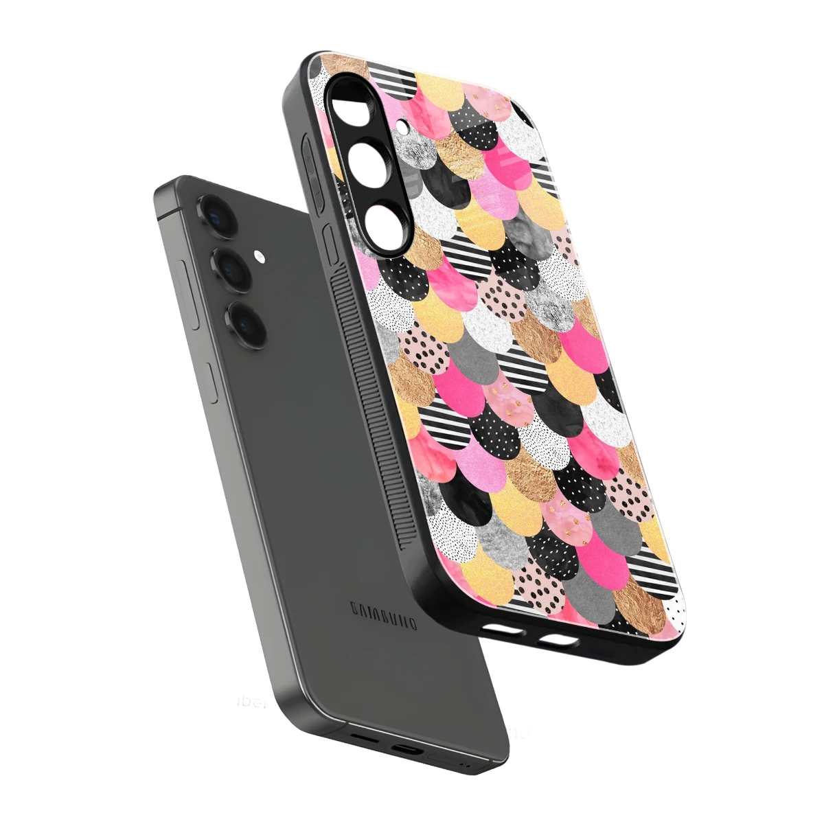 Mermaid Glow sleek samsung galaxy s23 fe cover with tempered glass back and TPU edges