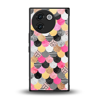 Mermaid Glow back phone cover | glass case for vivo v30e