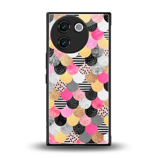 Mermaid Glow back phone cover | glass case for vivo v30e