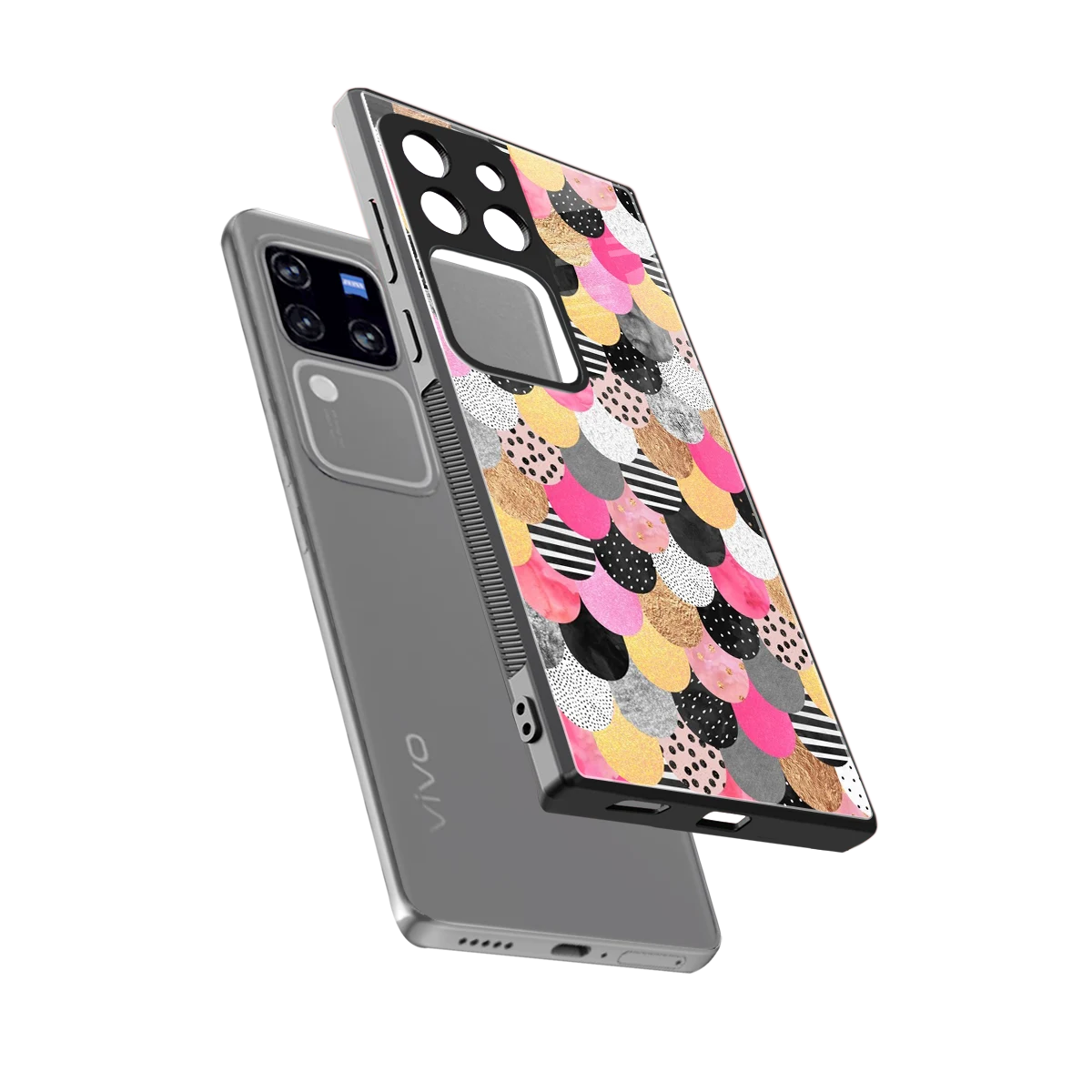 Mermaid Glow sleekvivo v30 pro cover with tempered glass back and TPU edges