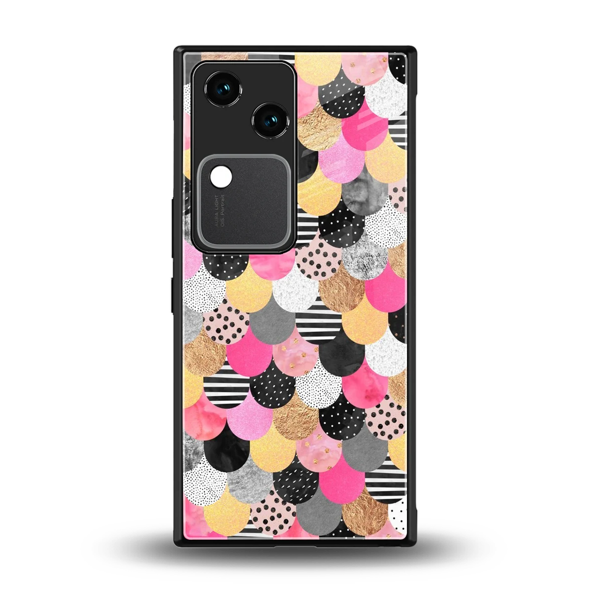 Mermaid Glow back phone cover | glass case for vivo v30