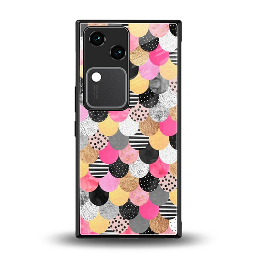 Mermaid Glow back phone cover | glass case for vivo v30