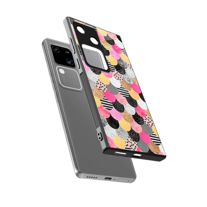 Mermaid Glow sleek vivo v30 cover with tempered glass back and TPU edges