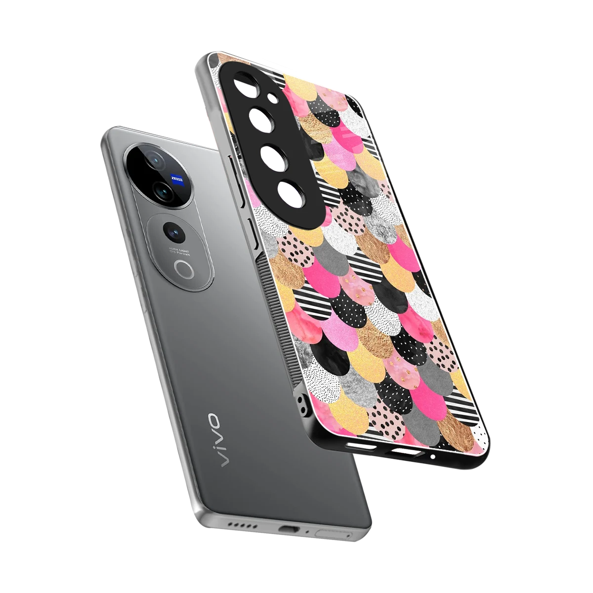 Mermaid Glow sleek vivo v40 pro cover with tempered glass back and TPU edges
