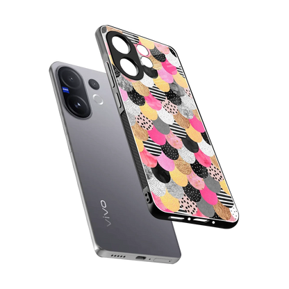 Mermaid Glow sleek vivo v60 cover with tempered glass back and TPU edges