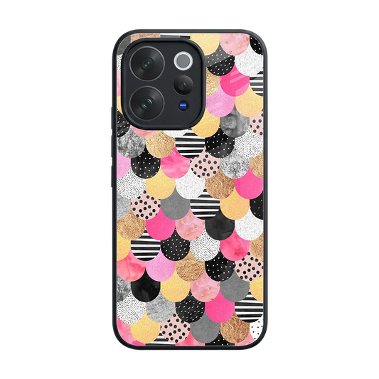 Mermaid Glow back phone cover | glass case for vivo v70 elite