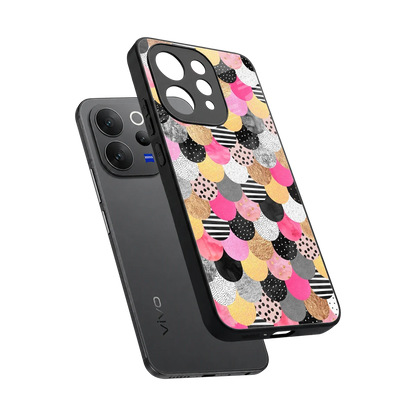 Mermaid Glow sleek vivo v70 cover with tempered glass back and TPU edges