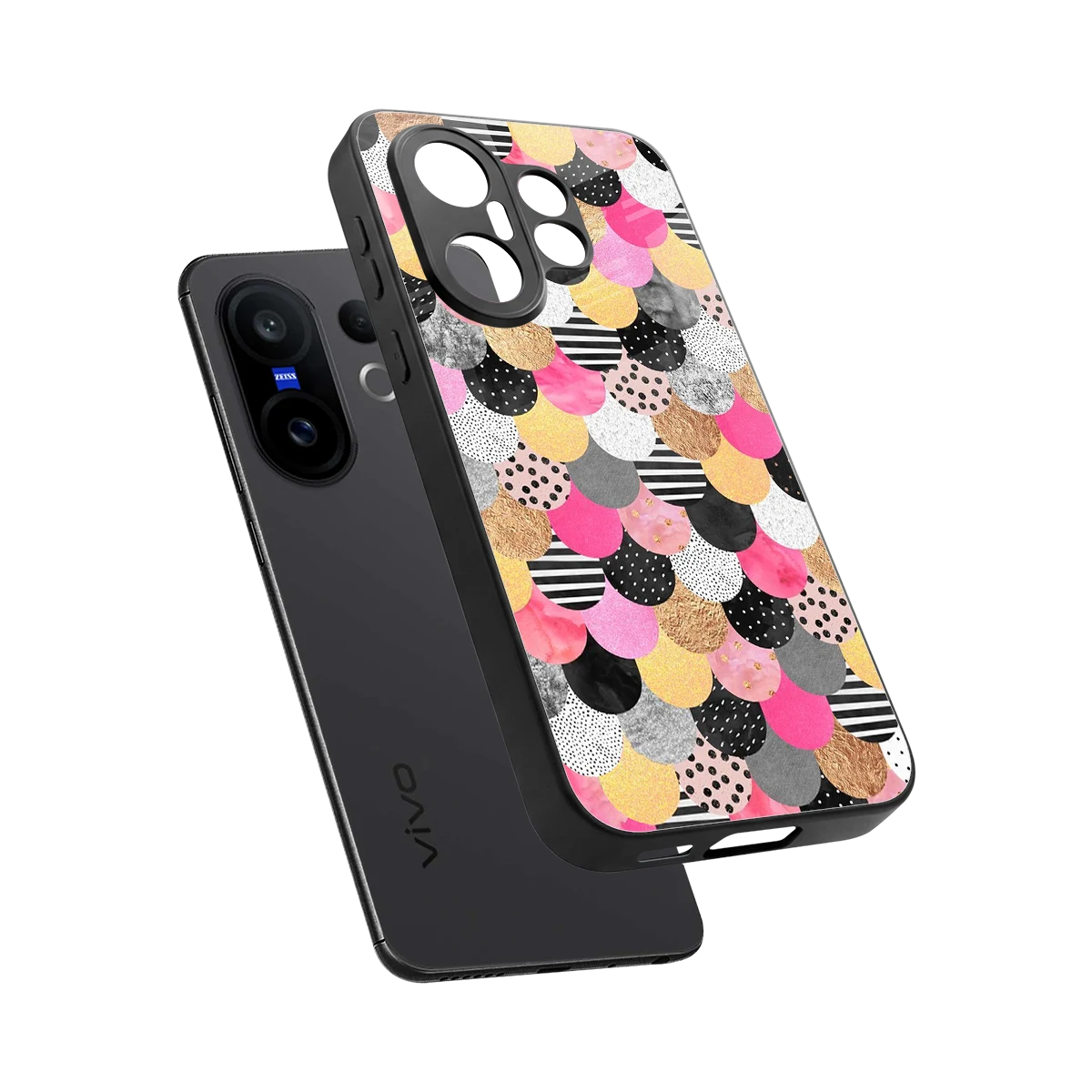 Mermaid Glow sleek vivo x200 fe cover with tempered glass back and TPU edges