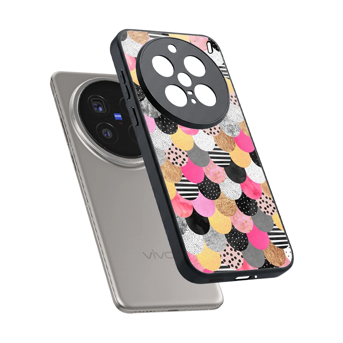 Mermaid Glow sleek vivo x200 pro cover with tempered glass back and TPU edges