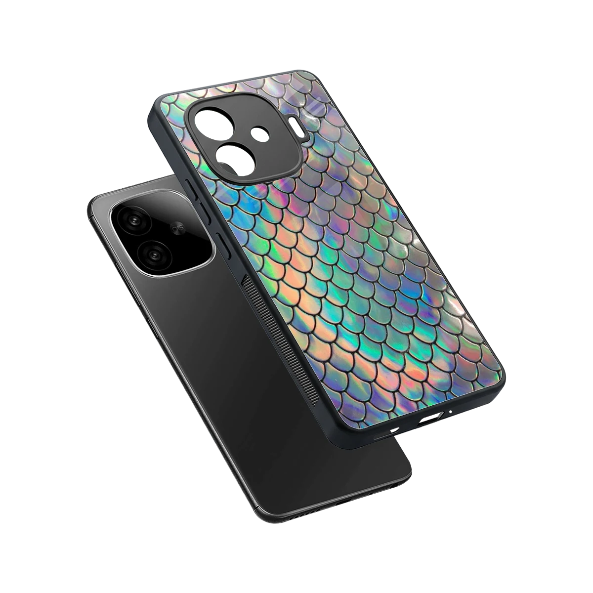 Mermaid sleek iqoo neo 10r 5g cover with tempered glass back and TPU edges