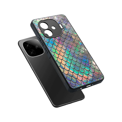 Mermaid sleek iqoo neo 10r 5g cover with tempered glass back and TPU edges