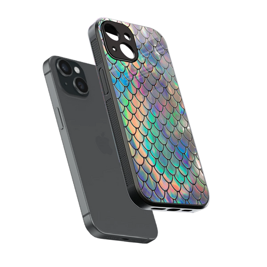 Mermaid sleek iphone 13 mini cover with tempered glass back and TPU edges