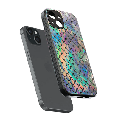 Mermaid sleek iphone 13 cover with tempered glass back and TPU edges