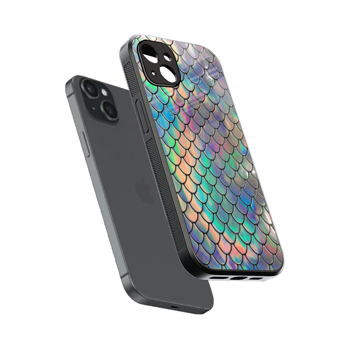 Mermaid sleek iphone 14 plus cover with tempered glass back and TPU edges