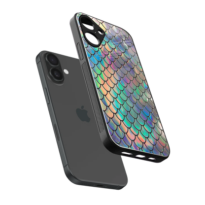 Mermaid sleek iphone 16 plus cover with tempered glass back and TPU edges