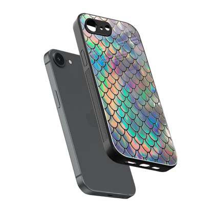 Mermaid sleek iphone 16e cover with tempered glass back and TPU edges