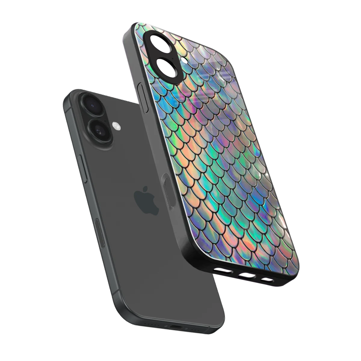 Mermaid sleek iphone 17 cover with tempered glass back and TPU edges