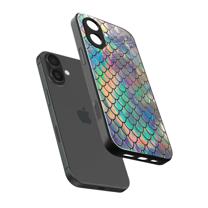 Mermaid sleek iphone 17 cover with tempered glass back and TPU edges