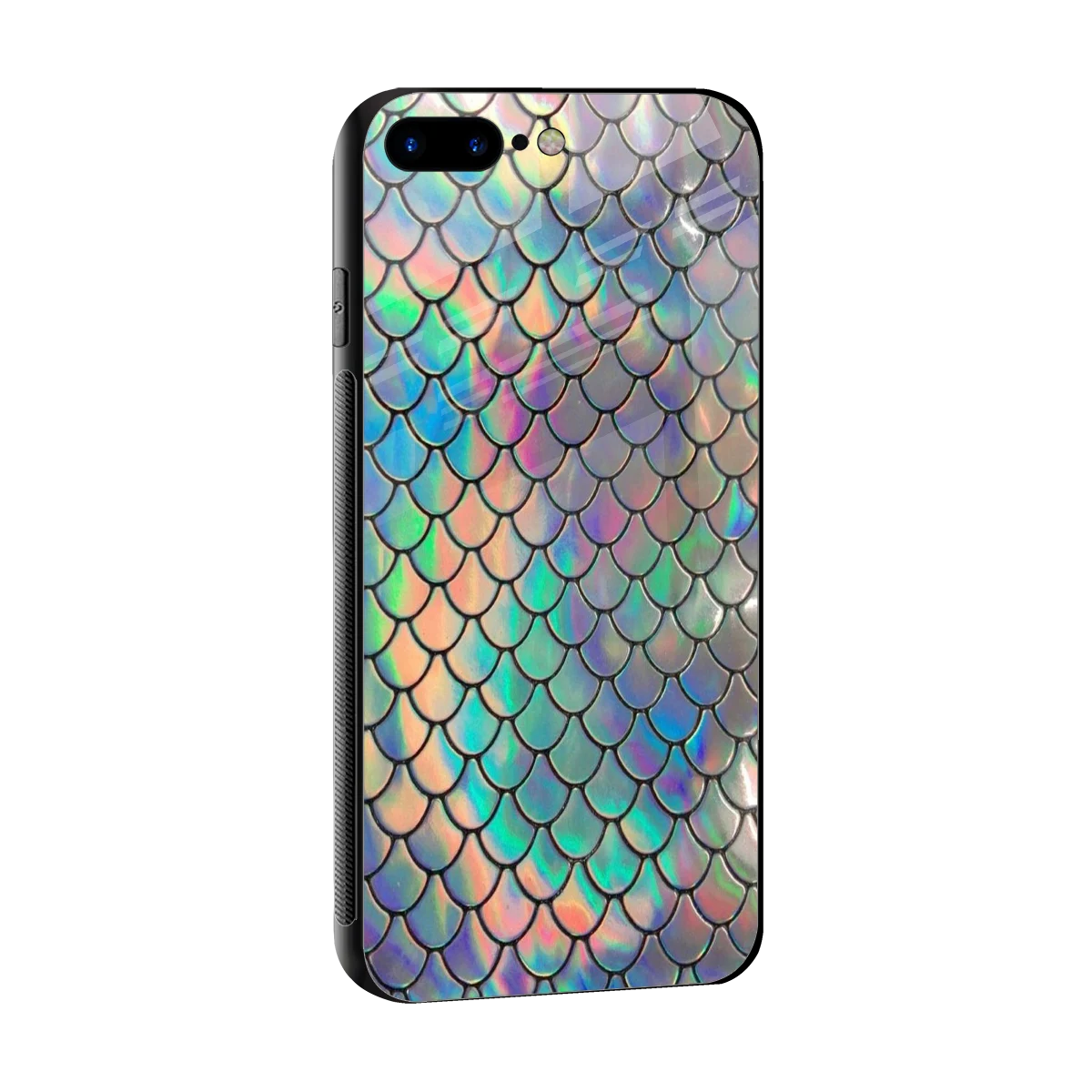 Mermaid sleek iphone 8 plus cover with tempered glass back and TPU edges