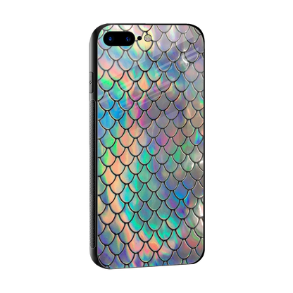 Mermaid sleek iphone 8 plus cover with tempered glass back and TPU edges