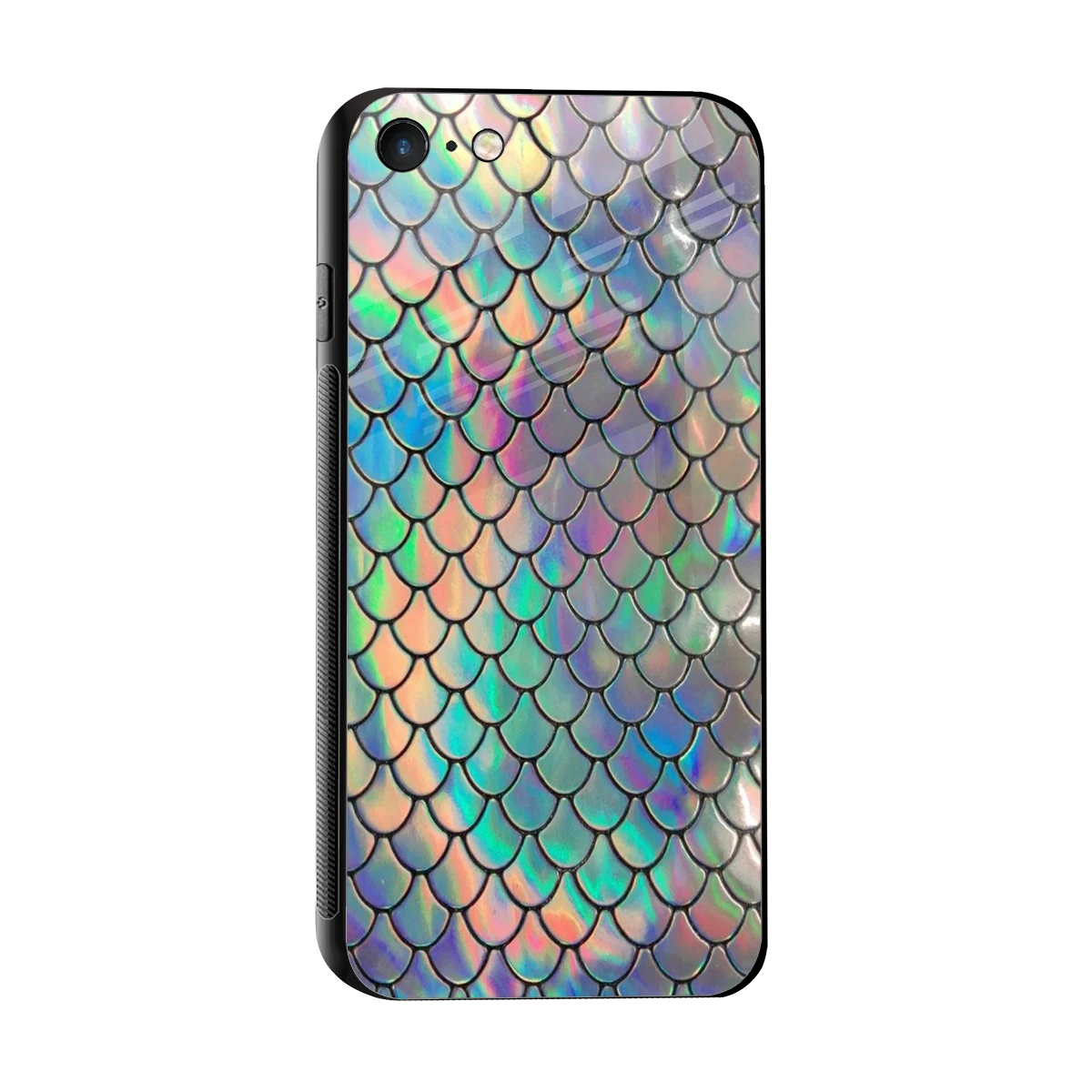 Mermaid sleek iphone 7 cover with tempered glass back and TPU edges