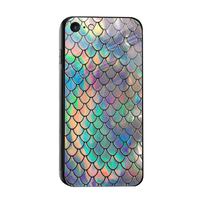 Mermaid sleek iphone 7 cover with tempered glass back and TPU edges