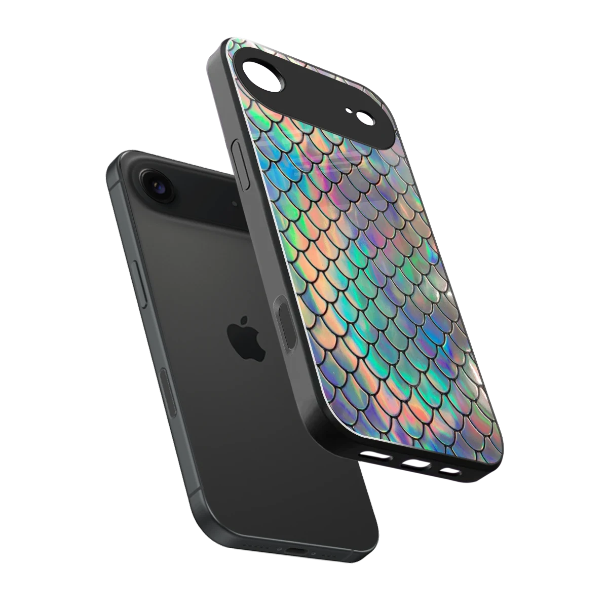 Mermaid sleek iphone air cover with tempered glass back and TPU edges